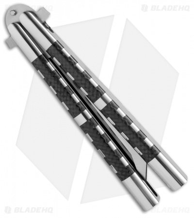 29 Knives Chris Olofson 5" Tanto + Reverse Tanto Balisong Set Carbon Fiber - Image 4