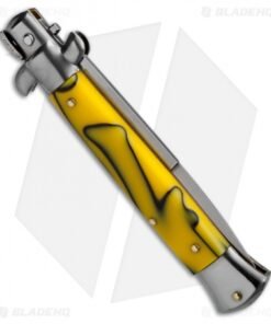 Alternative view of SKM 9" Italian Stiletto Automatic Knife Killer Bee Acrylic (4" Satin Bayonet)