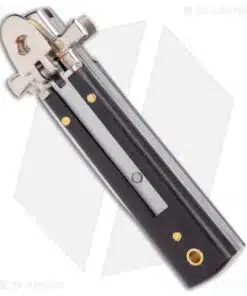 Alternative view of AGA 6" Lever Lock Automatic Italian Knife Ebony w/Cross Bolsters (2.5" Polish)
