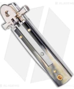 Alternative view of AGA 6" Lever Lock Automatic Italian Knife Horn w/Cross Bolsters (2.5" Satin)