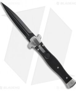 AGA Campolin Zero Dagger Leverlock Automatic Knife Black G-10 (3.75" Black)