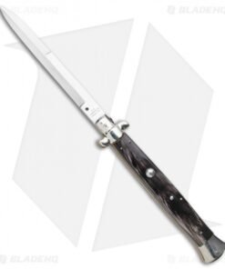 AGA Campolin 18" Italian Stiletto Knife Dark Horn (8" Satin Bayonet)