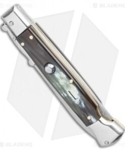 Alternative view of AGA Campolin 9" Swinguard Automatic Knife Brazilian Horn (5.75" Satin Dagger)