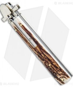 Alternative view of AGA Campolin 9" Dominus Leverlock Automatic Knife Stag (4" Satin)