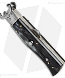 Alternative view of AGA Campolin 7.5" Calibro Automatic Knife Brazilian Horn (3.4" Satin)