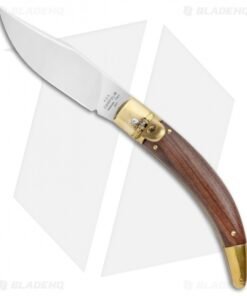AGA Campolin Diana Lever Lock Automatic Brass Wood Knife (3.75" Satin)