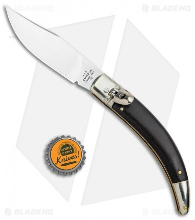 AGA Campolin Diana Lever Lock Automatic Knife Ebony Wood (3.75" Satin) - Image 4