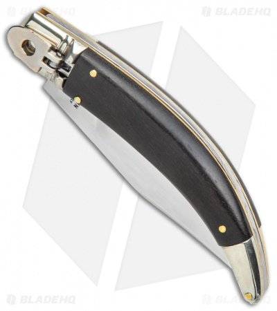 AGA Campolin Diana Lever Lock Automatic Knife Ebony Wood (3.75" Satin) - Image 2