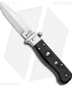 AGA Campolin Piccolo Italian Stiletto Automatic Knife Ebony (2.8" Satin)