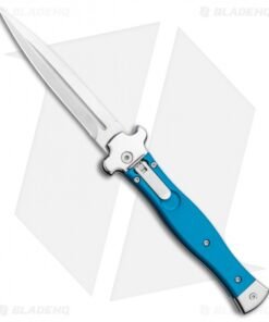 AGA Campolin Zero Dagger Leverlock Automatic Knife Blue G-10 (3.75" Satin)
