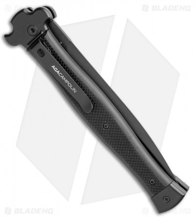 AGA Campolin Zero+ Italian Leverlock Automatic Knife Black G-10 (4.5"Blk Dagger) - Image 3