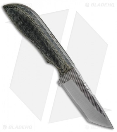 Anza Knives MC-2M Tanto Fixed Blade Knife Gray Micarta (3.6" Satin) - Image 2