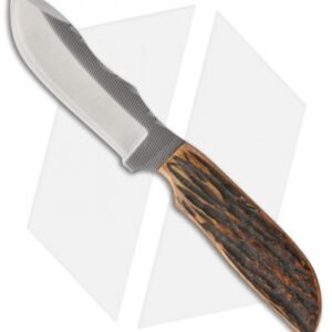 Anza Knives MC-4ABJ Fixed Blade Knife Amber Jigged Bone (4.00" Satin)