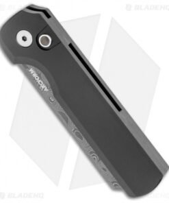 Alternative view of Arcform Slimfoot Automatic Knife Black Aluminum (3.1" Damascus)