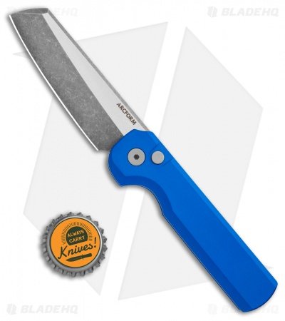 Arcform Slimfoot Automatic Knife Blue Aluminum (3.1" Acidwash) - Image 4