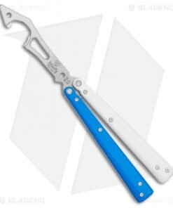 BB Barfly Pro V3 Blue/White BHQ Edition Knife Style Bottle Opener Butterfly