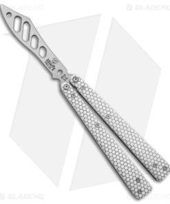 BB Barfly Pro V3 Laser Etched Edition Butterfly Knife White