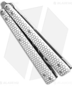 Alternative view of BB Barfly Pro V3 Laser Etched Edition Butterfly Knife White