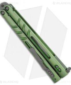 Alternative view of BRS ALT Alpha Beast Infinity Balisong Butterfly Knife Green Ti (4.5" Stonewash)