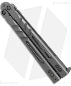 Alternative view of BRS Alpha Beast Bowie Balisong Butterfly Knife Titanium (4.5" Stonewash)