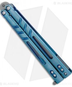 Alternative view of BRS Alpha Beast Infinity Balisong Butterfly Knife Titanium Blue (4.5" SW)