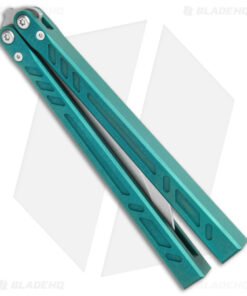 Alternative view of BRS Barebones Balisong Butterfly Knife Blue Aluminum Channel (4.5" SW)