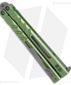 Alternative view of BRS Premium ALT Alpha Beast Balisong Butterfly Knife Green Ti (4.5" Stonewash)