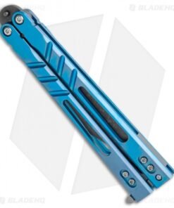 Alternative view of BRS Premium Alpha Beast Balisong Butterfly Knife Blue Ti (4.5" Acid)