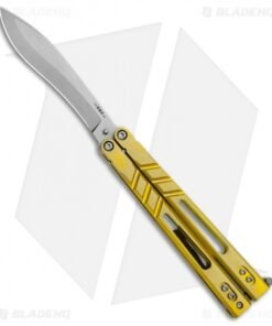 BRS Premium Alpha Beast Balisong Butterfly Knife Gold Ti Kukri (4.5")