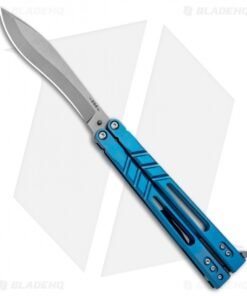 BRS Premium Alpha Beast Kukri Balisong Butterfly Knife Blue Ti (4.5" SW)