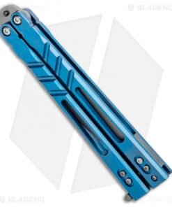 Alternative view of BRS Premium Alpha Beast Kukri Balisong Butterfly Knife Blue Ti (4.5" SW)