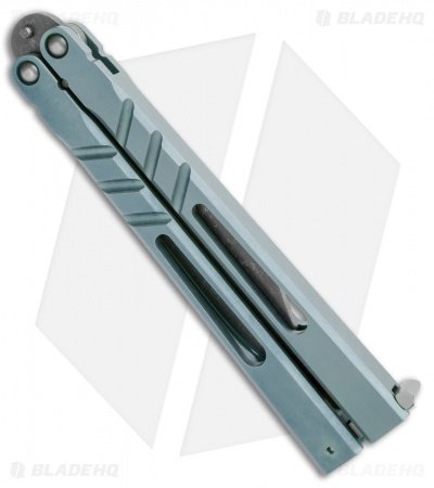 BRS Premium Channel Alpha Beast Balisong Butterfly Knife Blue Ti (4.5" Acid)CHAB - Image 3