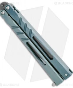Alternative view of BRS Premium Channel Alpha Beast Balisong Butterfly Knife Blue Ti (4.5" Acid)CHAB