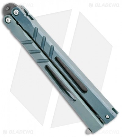 BRS Premium Channel Alpha Beast Balisong Butterfly Knife Blue Ti (4.5" Acid)CHAB - Image 2
