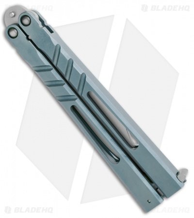 BRS Premium Channel Alpha Beast Balisong Butterfly Knife Blue Ti (4.5") CHAB - Image 3