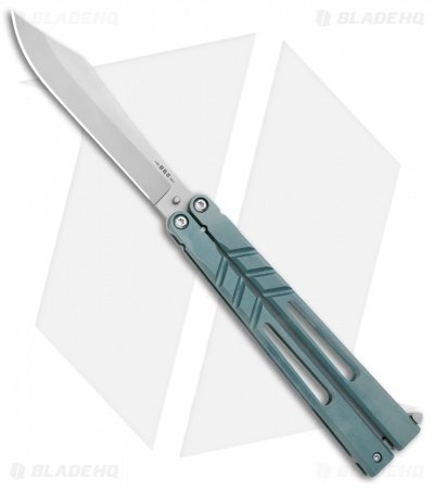 BRS Premium Channel Alpha Beast Balisong Butterfly Knife Blue Ti (4.5") CHAB
