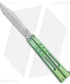 BRS Premium Channel Alpha Beast Balisong Butterfly Knife Green Ti (4.5") CHAB