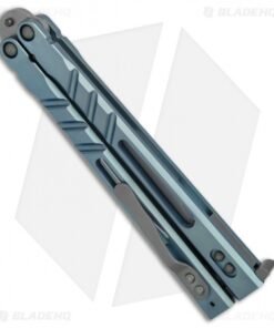 Alternative view of BRS Premium Alpha Beast Balisong Butterfly Knife Blue Ti w/ Clip (4.5" SW)