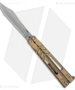 BRS Premium Alpha Beast Balisong Butterfly Knife Bronze Ti w/ Clip (4.5" SW)