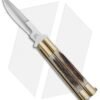 Bali-Song USA Jody Samson Weehawk Butterfly Knife Stag/Brass (3.25" Satin)