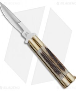 Bali-Song USA Jody Samson Weehawk Butterfly Knife Stag/Brass (3.25" Satin)