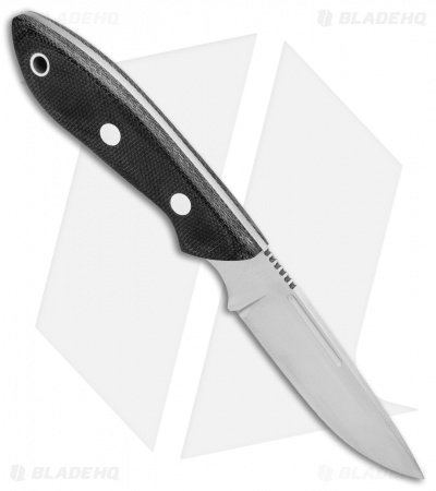 Bark River Adventurer Fixed Blade Knife Black Canvas Micarta (3.25" Elmax Satin) - Image 2