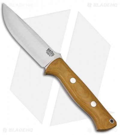 Bark River Bravo 1 LT Ramped Fixed Blade Knife Natural Micarta (4.25" CPM-3V)