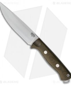 Bark River Bravo Vortex Rampless Fixed Blade Knife Green Micarta (5.5" A-2)