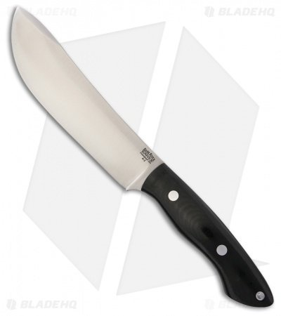 Bark River Kalahari II Fixed Blade Knife Black Canvas Micarta (6.875" Satin)