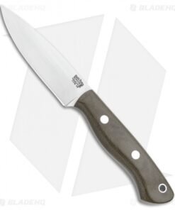 Bark River Mini Aurora Fixed Blade Knife Green Canvas Micarta (3.67" Satin)