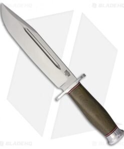 Bark River Teddy II Fixed Blade Knife Green Canvas Micarta (8" A2 Satin)