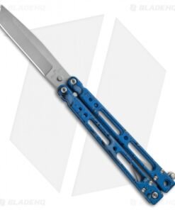 Bear OPS Bear Song IV Tanto Butterfly Knife Blue Raindrop (3.75" Bead Blast)