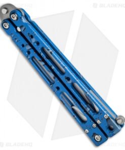 Alternative view of Bear OPS Bear Song IV Tanto Butterfly Knife Blue Raindrop (3.75" Bead Blast)