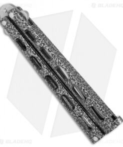 Alternative view of Bear & Son 114 Butterfly Knife Balisong Silver Speckle (4" Satin)